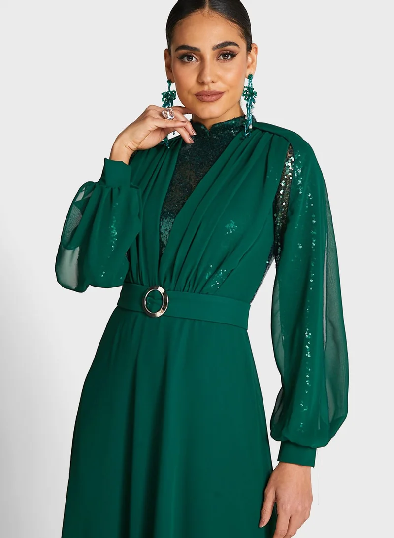Khizana Sequin Detail Maxi Dress
