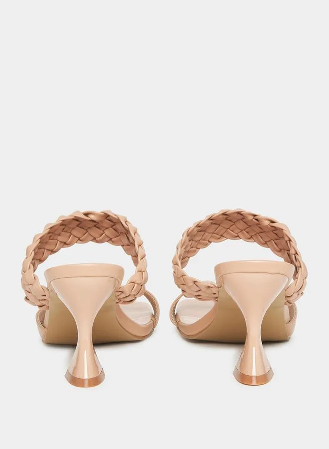 ستايلي Weave Double Strap Kitten Heel Sandals