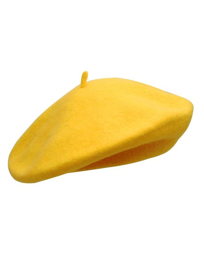 Umeepar Ladies Wool French Beret (Yellow) - Image 1