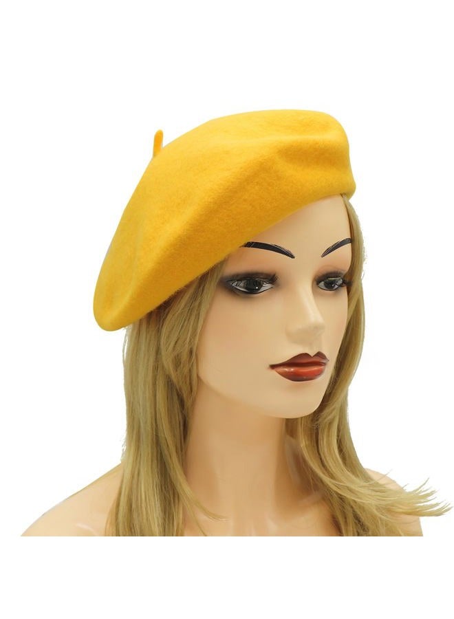 Umeepar Ladies Wool French Beret (Yellow) - Image 4