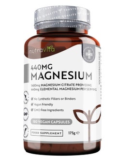 Nutravita Super Strength Magnesium 1480mg – 180 Vegan Magnesium Citrate Capsules 