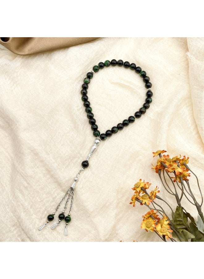 NIBEMINENT 33 Muslim Prayer Beads Dark Green/10mm 