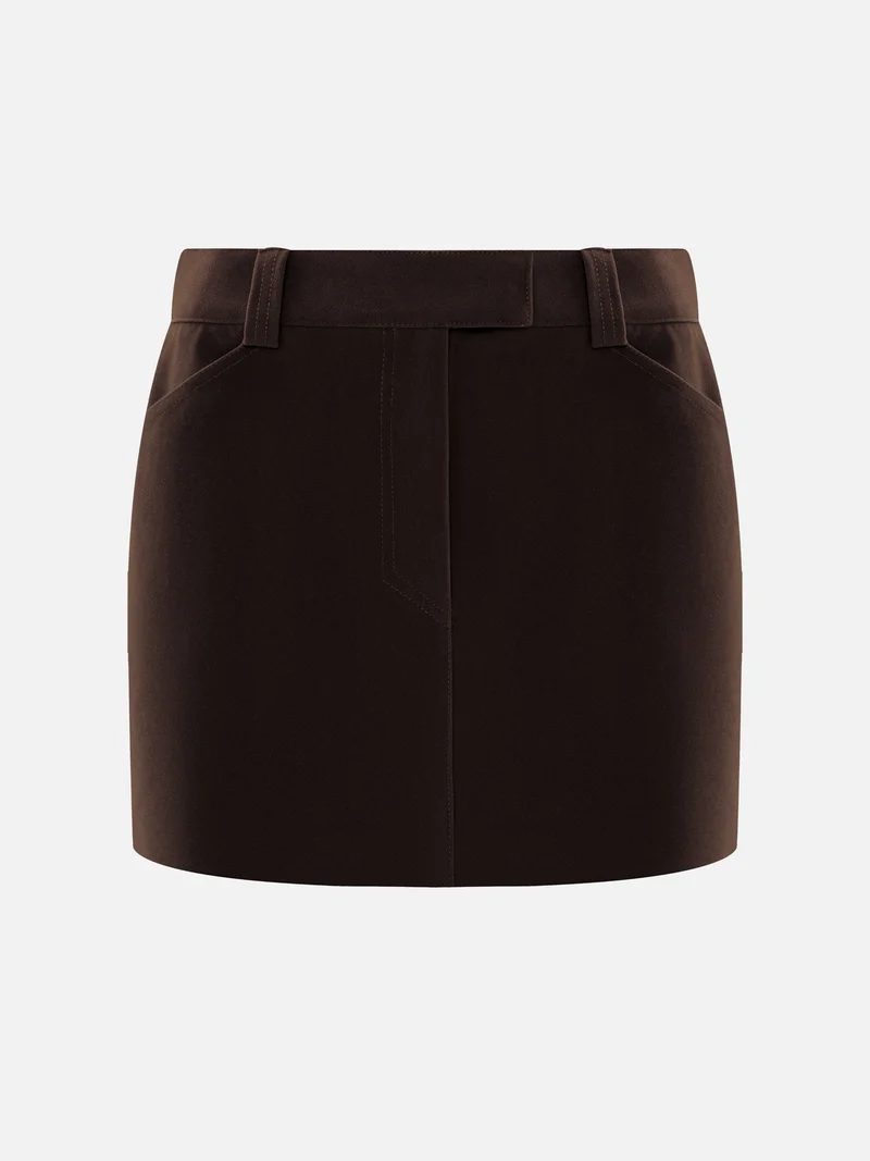 ليتشي تنورة قصيرة مستقيمة من الجلد البيئي