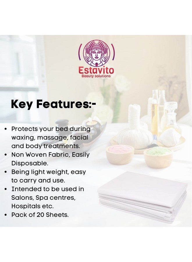 ESTAVITO 30 GSM Thickness Non Woven Fabric Disposable Spa Bedsheet (35 Inches X 72 Inches, White) - Pack of 20 Sheets. - Image 3