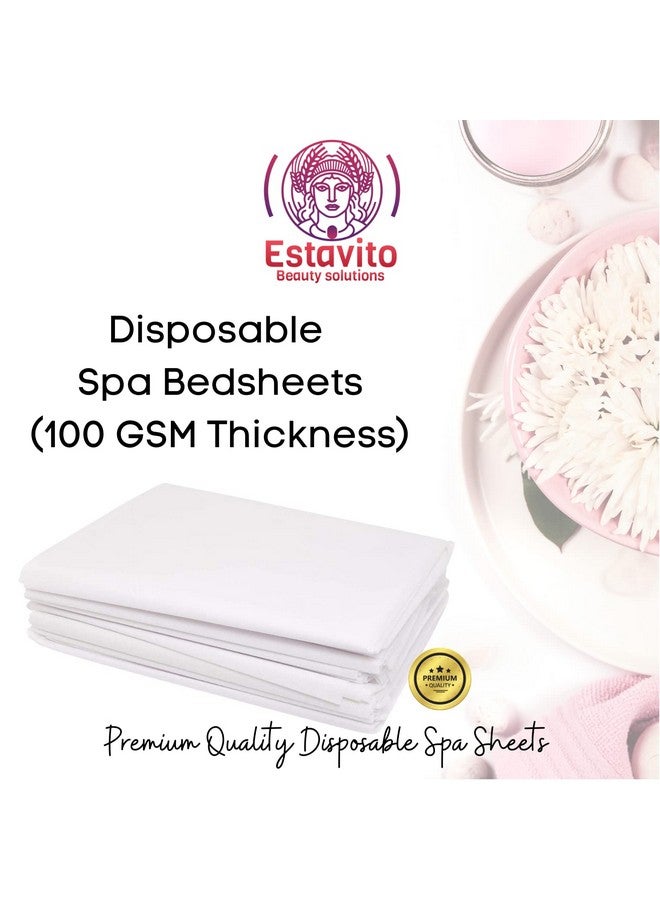 ESTAVITO 30 GSM Thickness Non Woven Fabric Disposable Spa Bedsheet (35 Inches X 72 Inches, White) - Pack of 20 Sheets. - Image 2