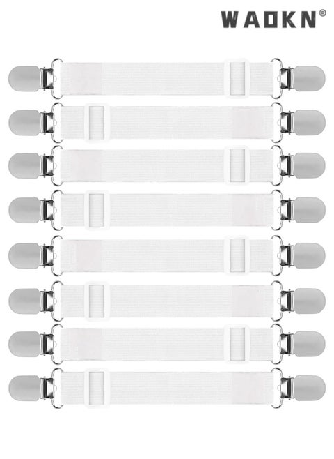 Simple and easy to use multifunctional high quality sheet clips bedding fitted sheet clips with elastic band and mattress strap sheet holder suspender fastener 9pcs/set black