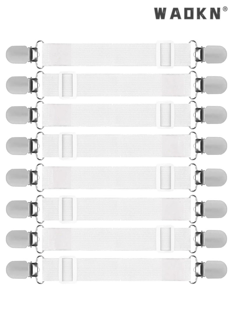 WAOKN Simple and easy to use multifunctional high quality sheet clips bedding fitted sheet clips with elastic band and mattress strap sheet holder suspender fastener 9pcs/set black  - Image 1