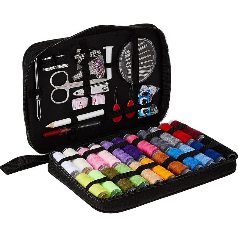 Sulfar 98pcs Sewing Kit Bundle Mini Travel Sewing Accessories Tools for Beginners, Emergency Sewing Needs - Portable Compact Sewing Set with Scissors, Needles, Threads, and More - Ideal for Home, Travel, DIY Projects - Great Gift for Crafting Enthusiasts and Beginners Alike - Image 1