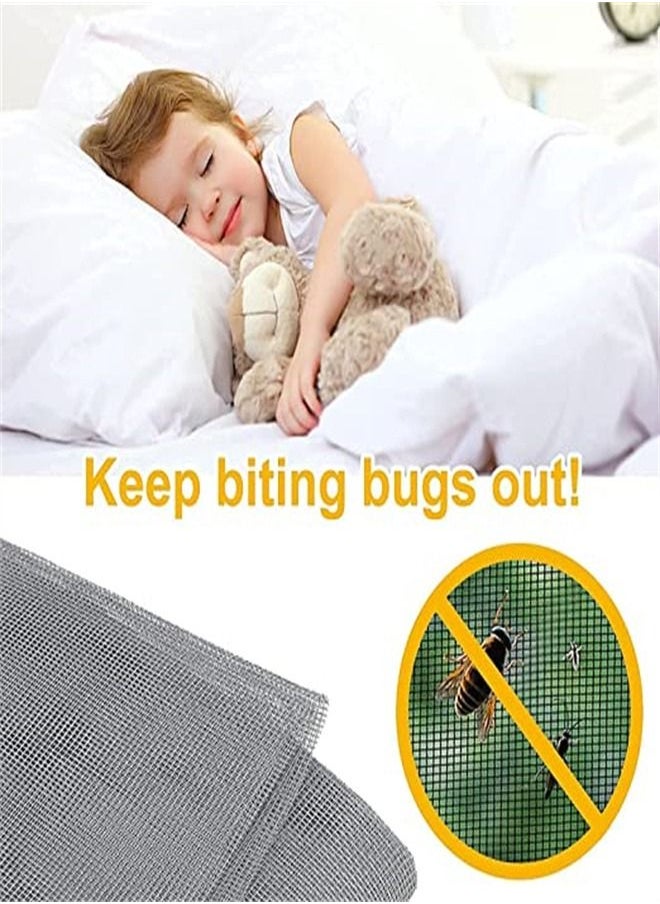 Goolsky - Goolsky DIY Window Screen Summer Anti-Mosquito Net Invisible Fiberglass Net with Magic Nylon Sticker White - Image 1