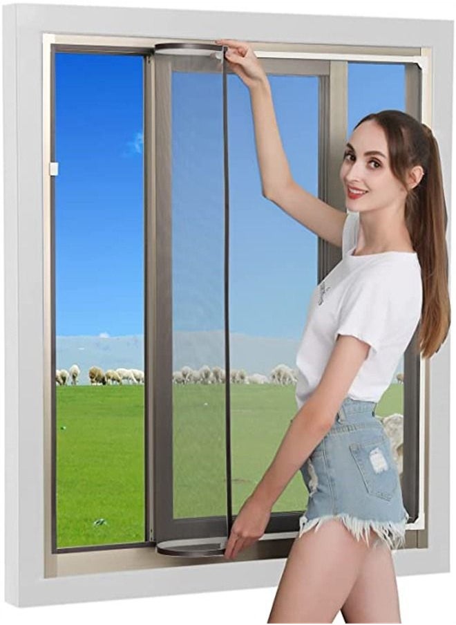 Goolsky - Goolsky DIY Window Screen Summer Anti-Mosquito Net Invisible Fiberglass Net with Magic Nylon Sticker White - Image 1