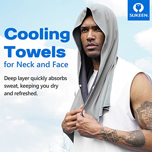 Sukeen Cooling Hoodie Towel Absorbent QuickDrying Cooling Towels for Neck and Face UV Sun Protection Cooling Neck Wraps Sport Head Cooling Towel Hot Weather - Image 3