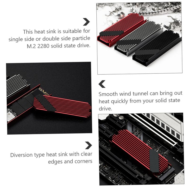 مشتت حرارة من الألومنيوم لـ SSD مع وسادة موصلة للحرارة لتبريد فعال للقرص الصلب ذي الحالة الصلبة - Image 3