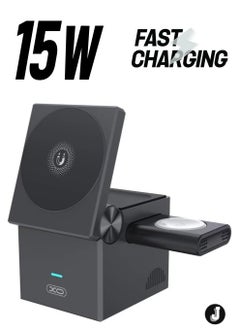 "3-in-1 Charging Station – Charge iPhone, Apple Watch, and AirPods Simultaneously, Compact and Space-Saving Design"