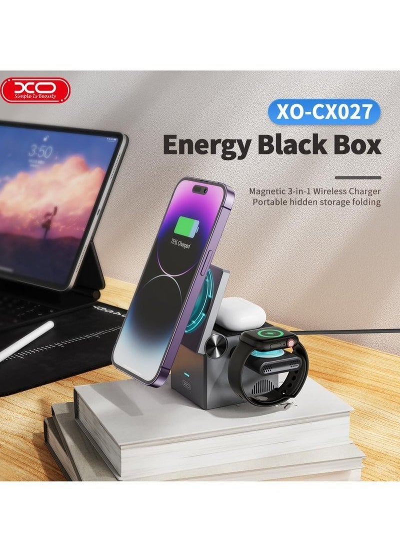 JAJEEK - "3-in-1 Charging Station – Charge iPhone, Apple Watch, and AirPods Simultaneously, Compact and Space-Saving Design" - Image 1