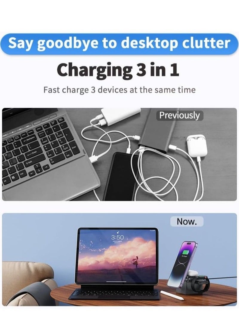 JAJEEK - "3-in-1 Charging Station – Charge iPhone, Apple Watch, and AirPods Simultaneously, Compact and Space-Saving Design" - Image 1