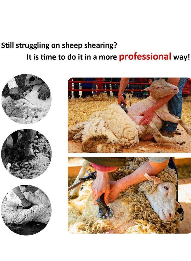 جيرزون مقص صوف احترافي بقوة 1000 وات، ماكينة قص شعر الحيوانات الأليفة الكهربائية، ماكينة قص شعر الحيوانات الاحترافية مع ماكينة قص شعر قابلة للتعديل - أصفر - Image 4