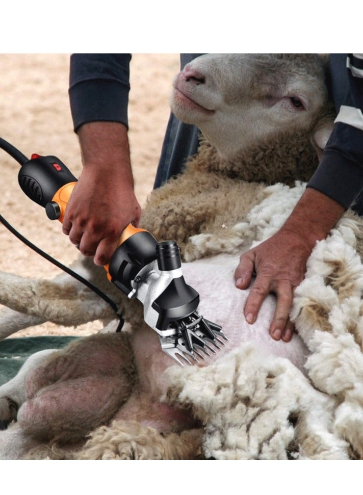 جيرزون مقص صوف احترافي بقوة 1000 وات، ماكينة قص شعر الحيوانات الأليفة الكهربائية، ماكينة قص شعر الحيوانات الاحترافية مع ماكينة قص شعر قابلة للتعديل - أصفر - Image 5