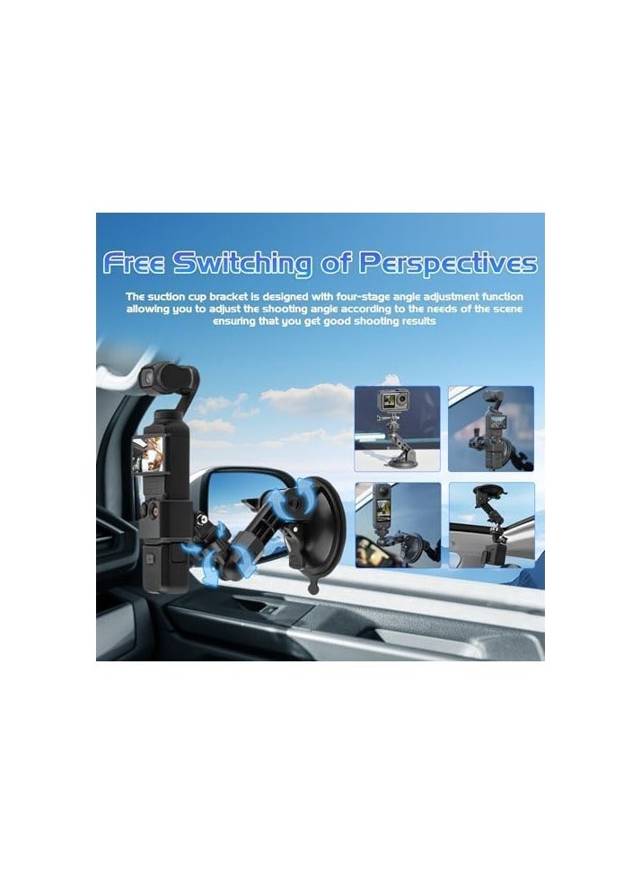 Camera Suction Cup Adapter Holder, Car Windshield Dashboard Dashboard Stand, Heavy Action Camera Stand, Power Suction Cup Camera Stand, Camera Car Mount with Tripod Adapter and Phone Holder - Image 2