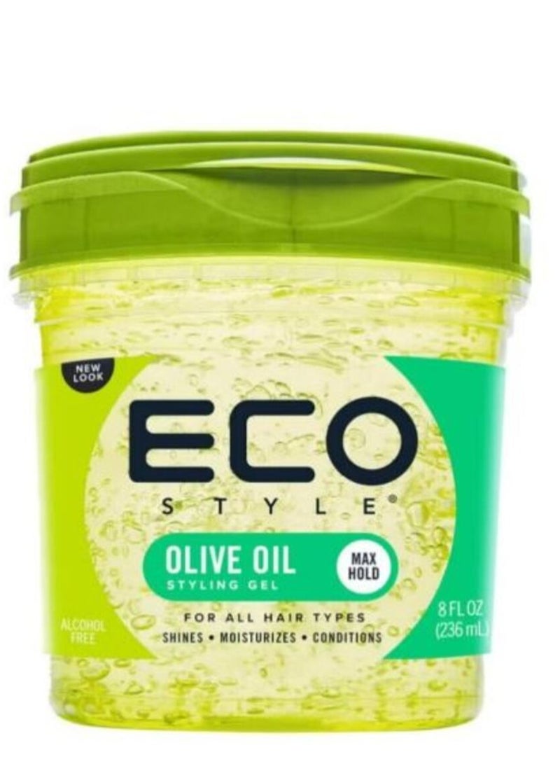 ECO Hair Gel with Olive Oil Extract – 236ml | Strong Hold & Nourishing Formula