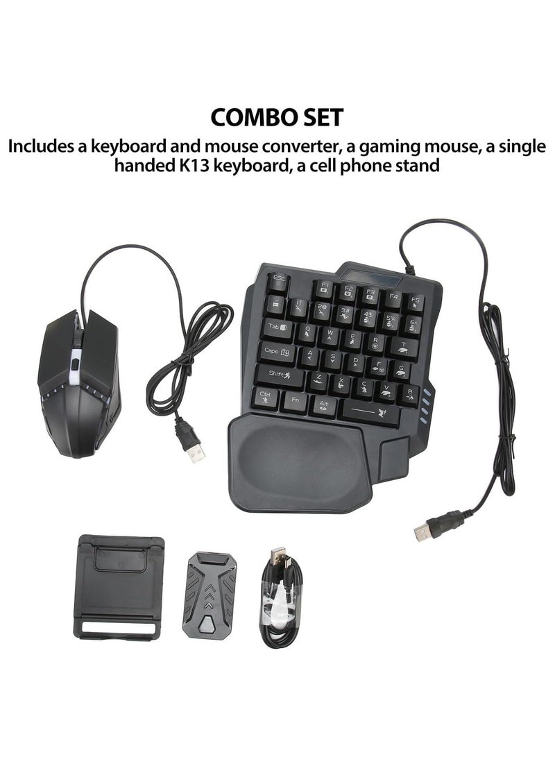 Gaming Mouse and Keyboard Combo Pack, 4 in 1 Mobile Gaming Keyboard and Mouse Converter Custom Key Setup Latency Free only for Android(Not for IOS)