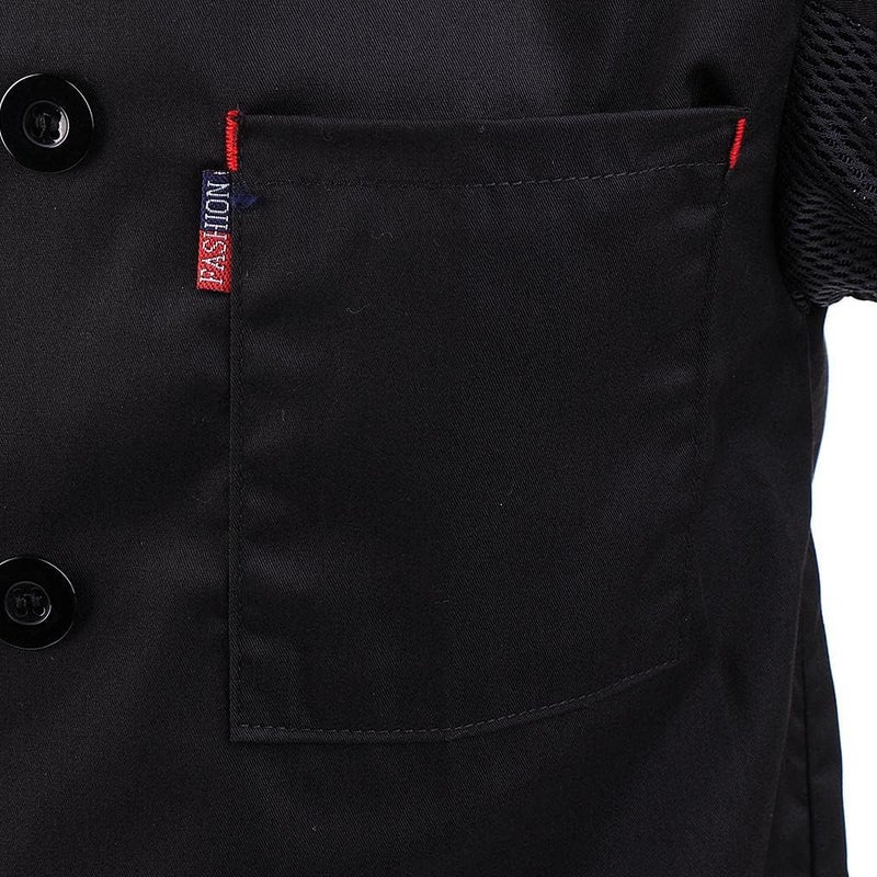 klarako Men Women Chef Uniform Work Wear, Cotton Short Sleeve Cooking Shirt Chefs Jacket Tops  Cool Vent - Image 2