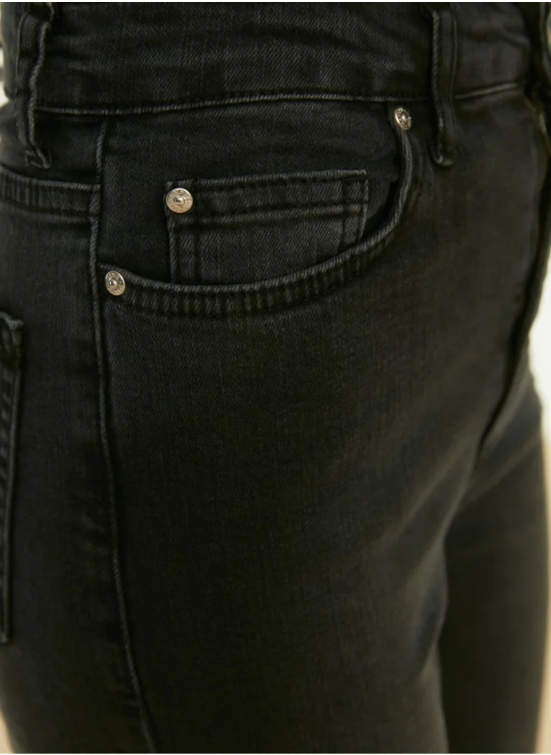 trendyol High Waist Distressed Jeans