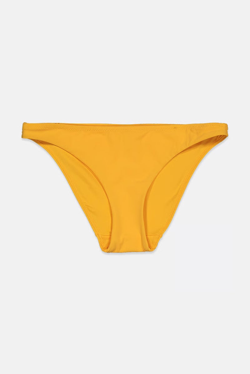 Etam Women Solid Pull On Bikini Bottom, Yellow - Image 3