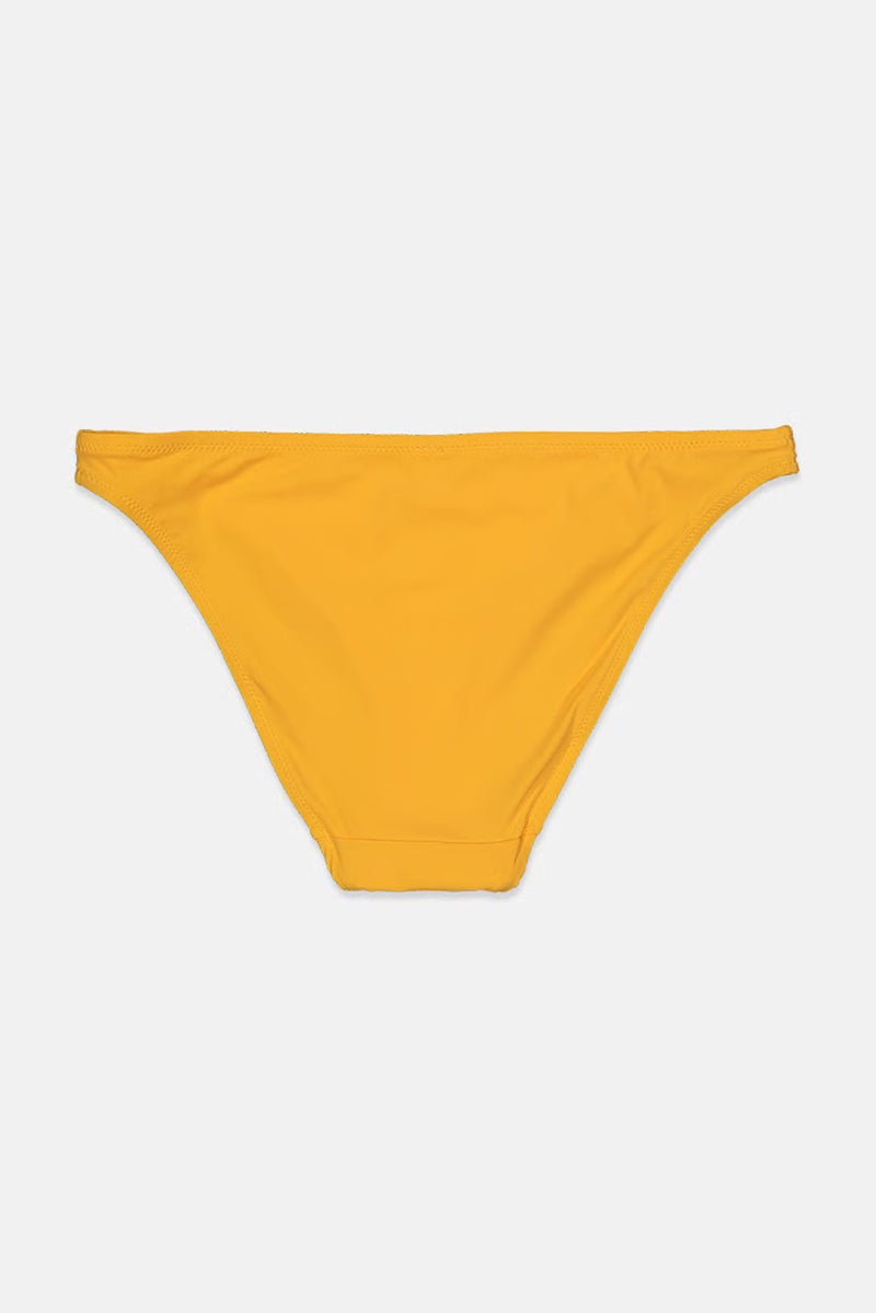 Etam Women Solid Pull On Bikini Bottom, Yellow - Image 2