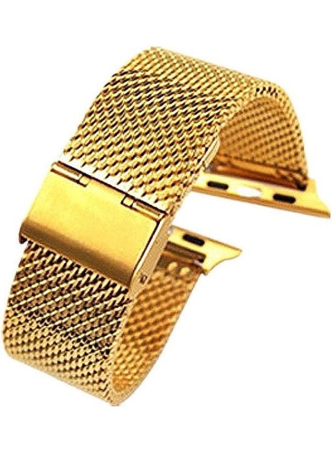 NIBEMINENT Replacement Strap For Apple Watch Series Gold - Image 1