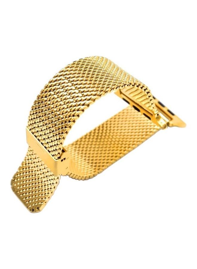 NIBEMINENT Replacement Strap For Apple Watch Series Gold - Image 4