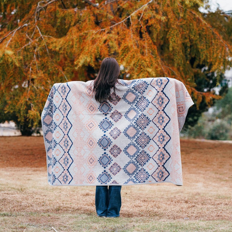 ACUSHLA Merino Wool Camp Blanket  Warm Thick Washable Large Bed Couch Camping Outdoor Sleeping Patio Throw Blanket All Weather ScandinaviaGrey 79X63