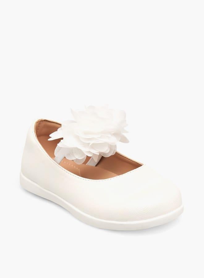 Barefeet Girls Floral Accent Mary Jane Shoes With Elasticated Strap - Image 1