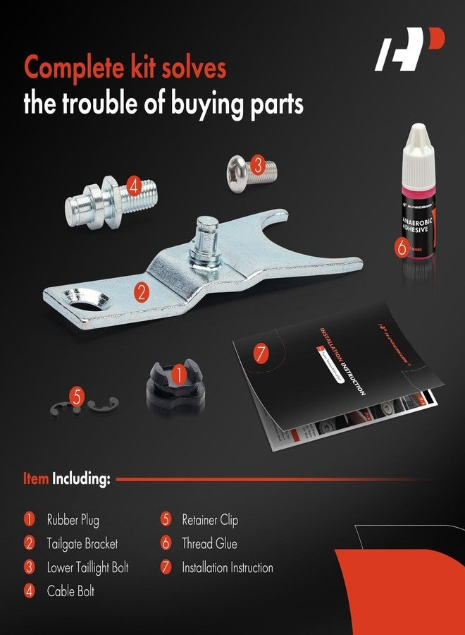 A-Premium Rear Left Tailgate Assist Lift Supports Shock Struts Compatible with Toyota Models - Tacoma 2005 2006 2007 2008 2009 2010 2011 2012 2013 2014 2015 Pickup - Image 2