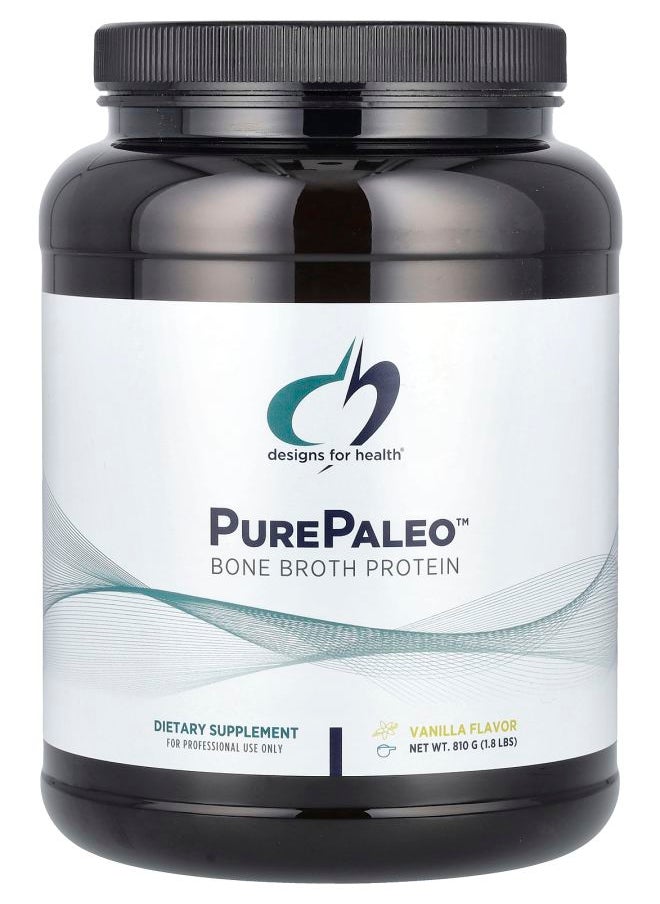 designs for health - PurePaleo™ Bone Broth Protein Vanilla  1.8 lbs (810 g) - Image 1