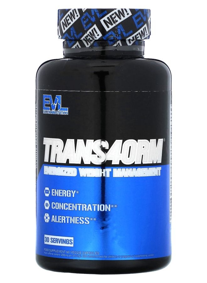 EVLUTION NUTRITION - Trans4orm Energized Weight Management 60 Veggie Capsules - Image 1