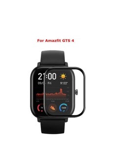 A screen protector with a black frame for the GTS 4 watch from Amazfit, with soft edges, anti-scratch, and ultra-clear