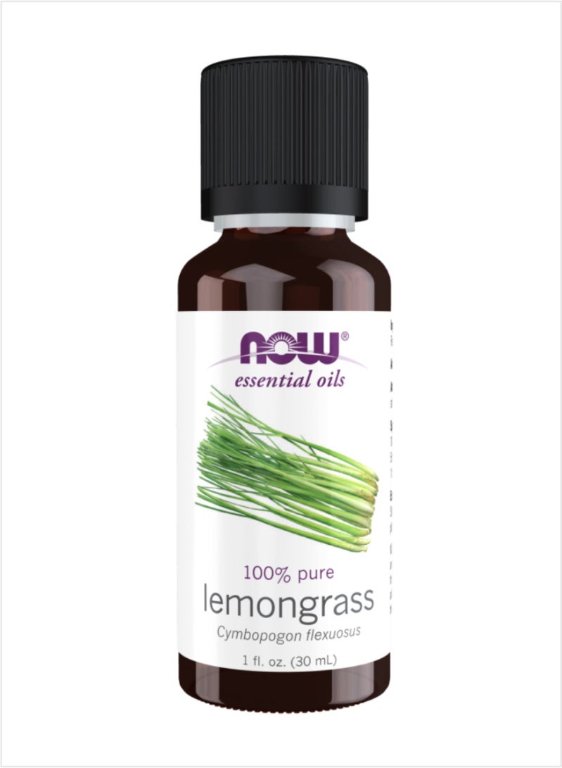 NOW 100% Pure Lemongrass Essential Oil - Invigorating Herbal Aroma, 30ml