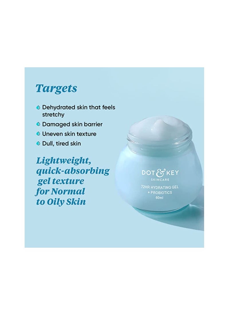 Dot & Key - Dot & Key 72 HR HYDRATING GEL + PROBIOTICS 60 ml, with Hyaluronic Acid, Kombucha & Rice Water, Oil-Free, Non Comedogenic, Lightweight gel moisturizer, for all skin types - Image 1