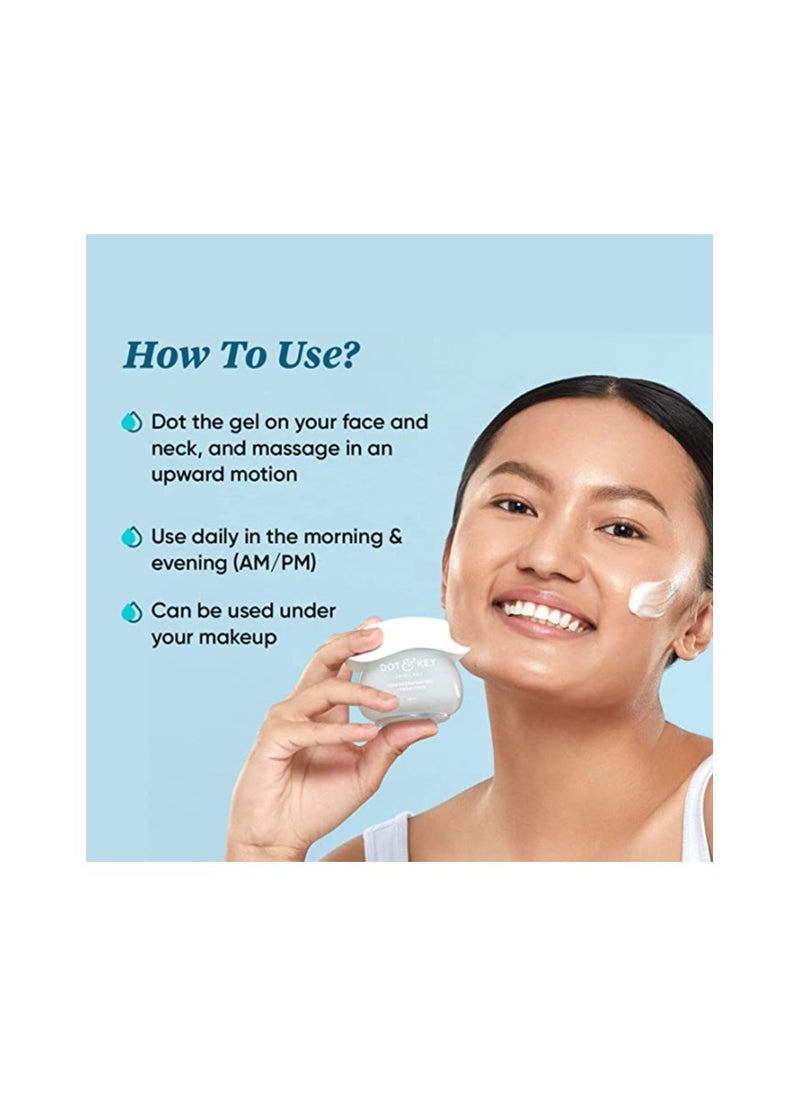 Dot & Key - Dot & Key 72 HR HYDRATING GEL + PROBIOTICS 60 ml, with Hyaluronic Acid, Kombucha & Rice Water, Oil-Free, Non Comedogenic, Lightweight gel moisturizer, for all skin types - Image 1