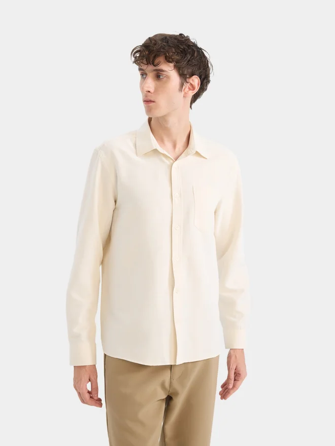 DeFacto DeFacto Men Beige Button-Down Long Sleeve Shirt