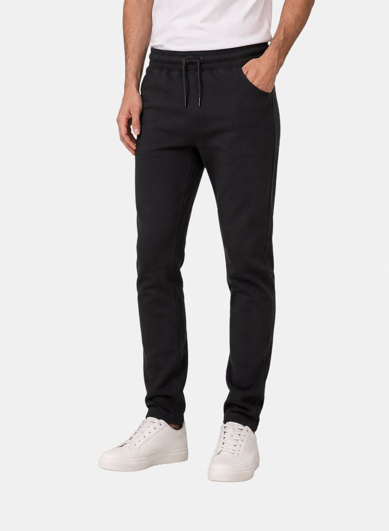 Fire Wood Men's Cotton Jogger Sweatpants – Regular Fit with Drawstring Waist - 0102030112 Black