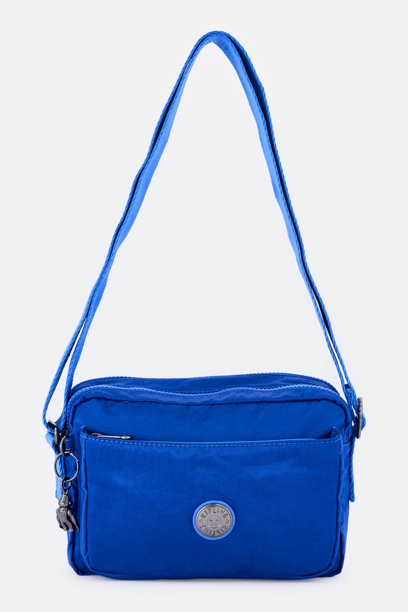 kipling Women Brand Logo Cross Body Bag With Keyring, Blue - Image 1