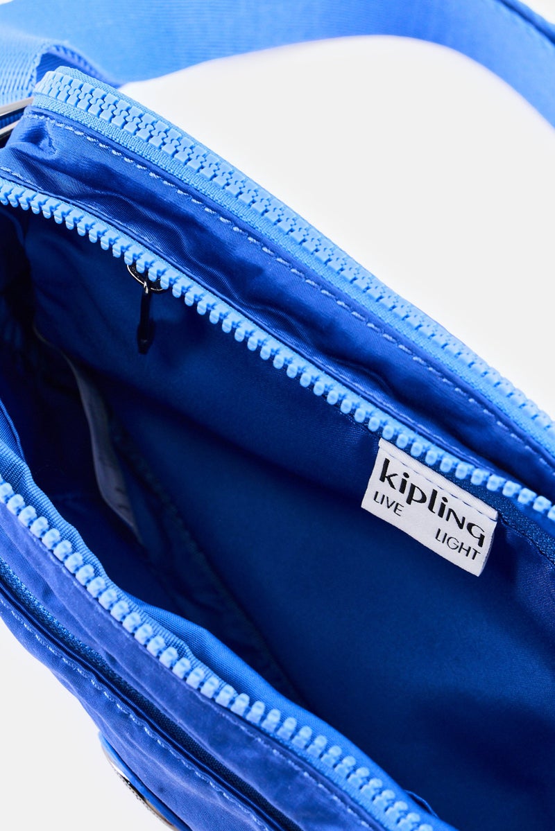 kipling Women Brand Logo Cross Body Bag With Keyring, Blue - Image 3