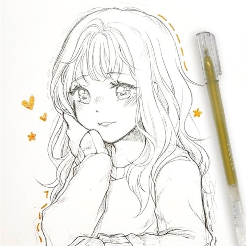 Generic Highlighter Sketch Markers Pens Paint Gel Pen for Art Marker Manga Painting Fine Liner Pen Gold 1pc White 1pcSilver 1pc 3 pcs  - Image 4