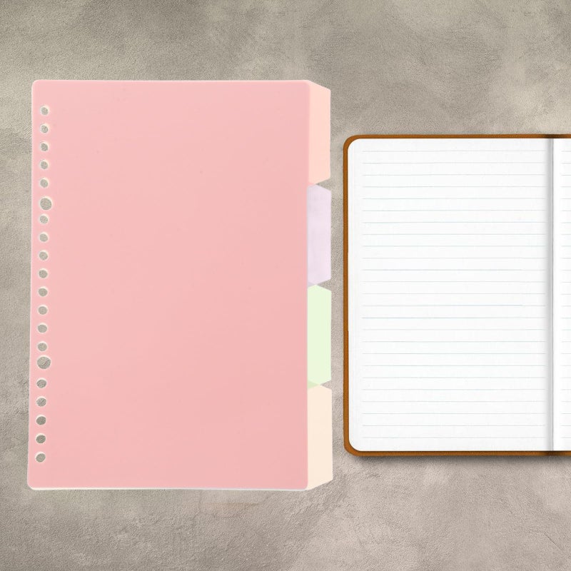 A5 Pink Pastel Binder Dividers with Pockets 4 Page Set for School Office Notebook - Image 5