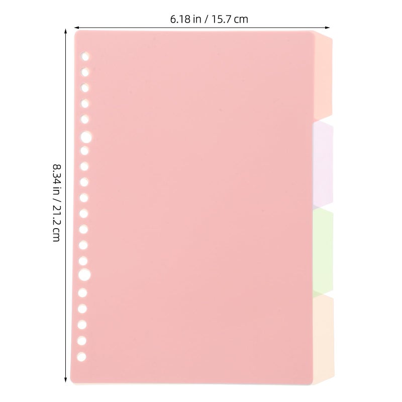 A5 Pink Pastel Binder Dividers with Pockets 4 Page Set for School Office Notebook - Image 3