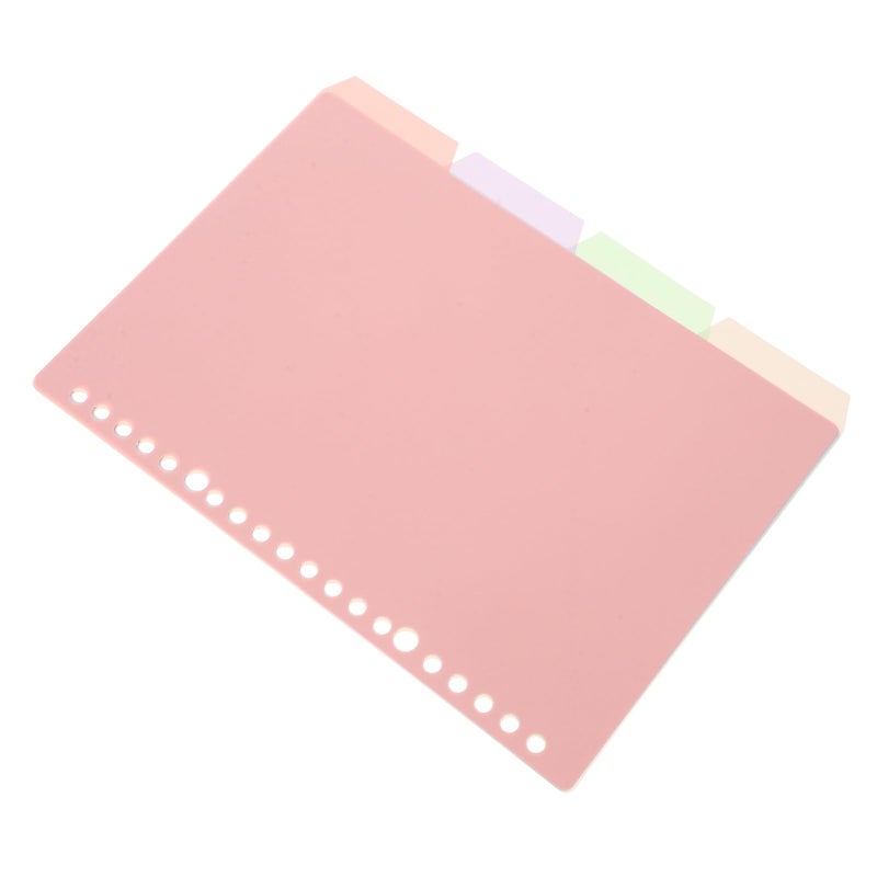 A5 Pink Pastel Binder Dividers with Pockets 4 Page Set for School Office Notebook - Image 2