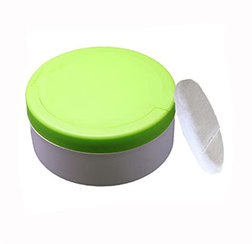 XINGZI 1Pcs Abs Empty Refillable Baby Talcum Powder Box With Green Lid Sifter And Powder Puff Baby Skin Care Powder Case Loose Powder Jar Container Bottle Holder For Baby After-Bath - Image 4