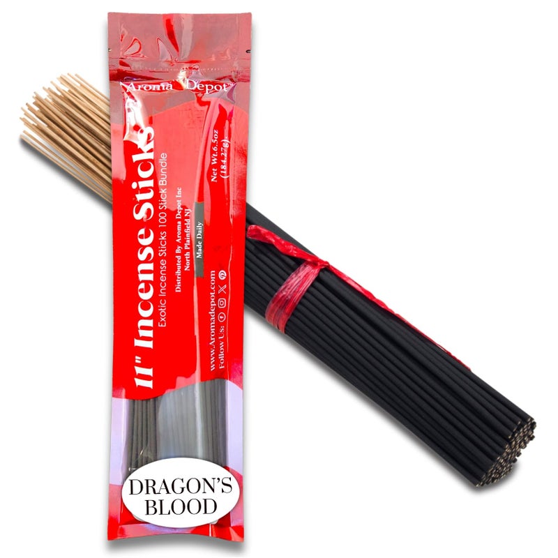 Aroma Depot Dragons Blood Most Exotic 11 Incense Sticks Approx 85 to 100 Sticks Per Bundle Each Natural Stick Burns for 45 mins to 1 Hour Each Long Lasting Guarantee 100 Pure