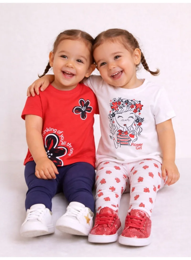 Victor And Jane  Girls’ Multipack (2 Pack) – Graphic T-Shirts & Leggings Set (Basic Fit) for Women | Best Price UAE